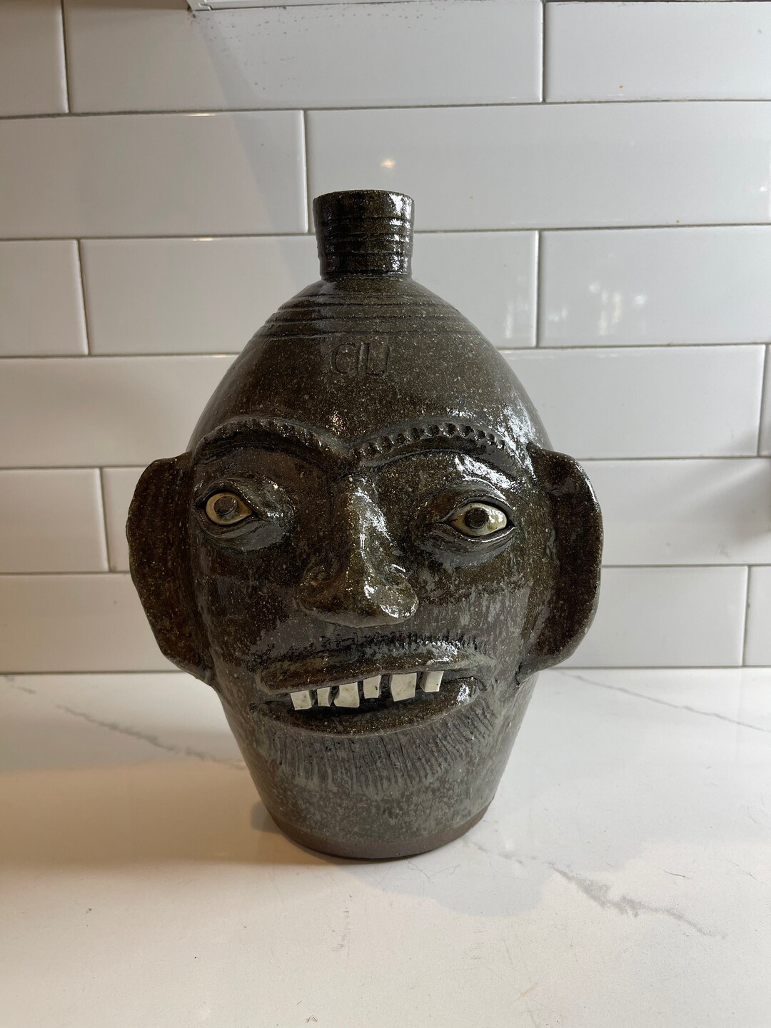 Charles Lisk Ugly Face Pottery Jug Signed CL Etsy