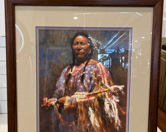 Medicine Pipe by Howard Terpning 1994 Framed Lithograph Signed and Numbered Print