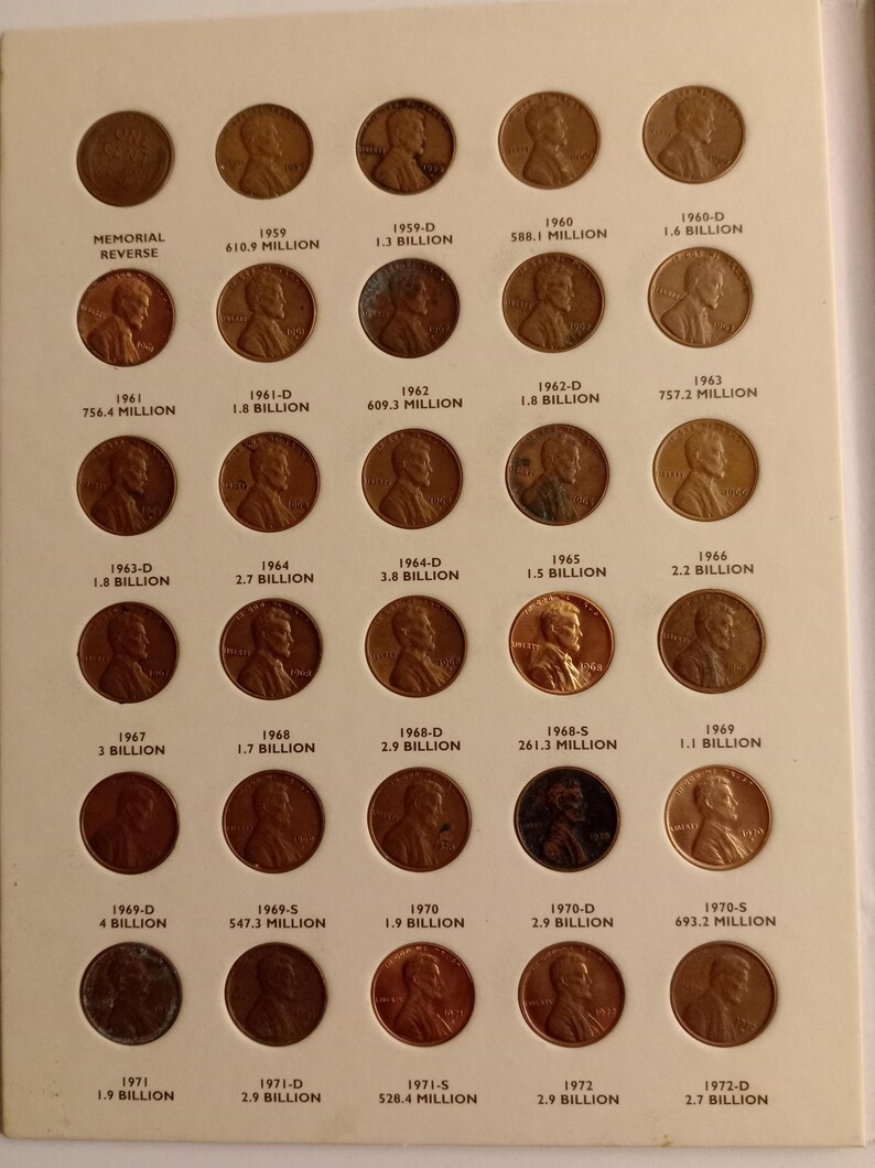 Complete Collection Lincoln Memorial Cents 1959-1998 - Etsy