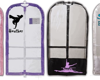 PERSONALIZED Clear Garment Bag for Dance, Cheer, Pageant or any event I can add a monogram and icon