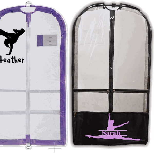 PERSONALIZED Clear Garment Bag for Dance, Cheer, Pageant or any event I can add a monogram and icon