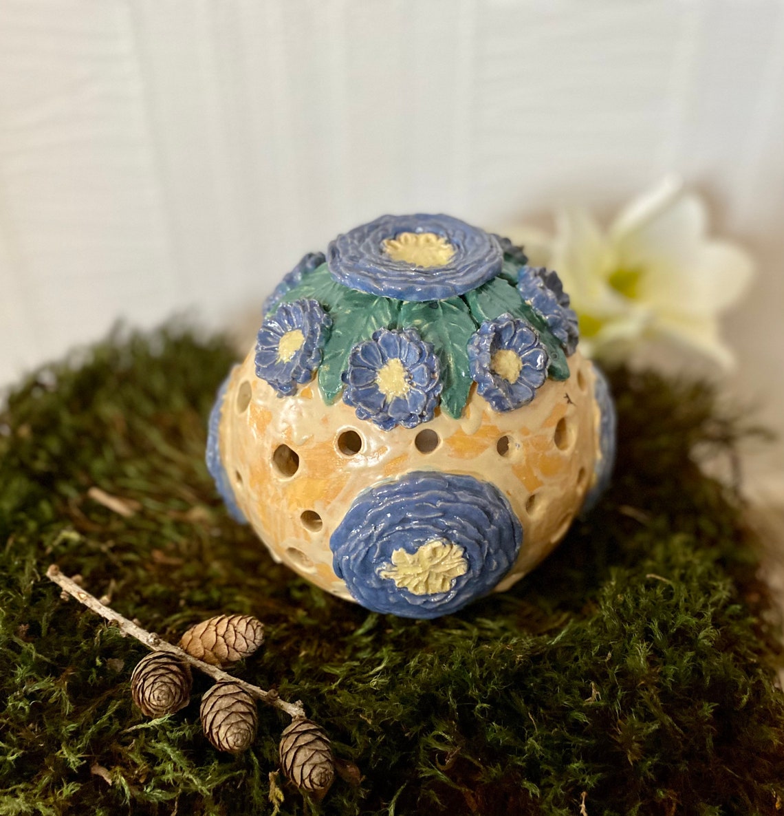 Flower Ball Ceramic Ball Decorative Ball Garden Ball Etsy Singapore