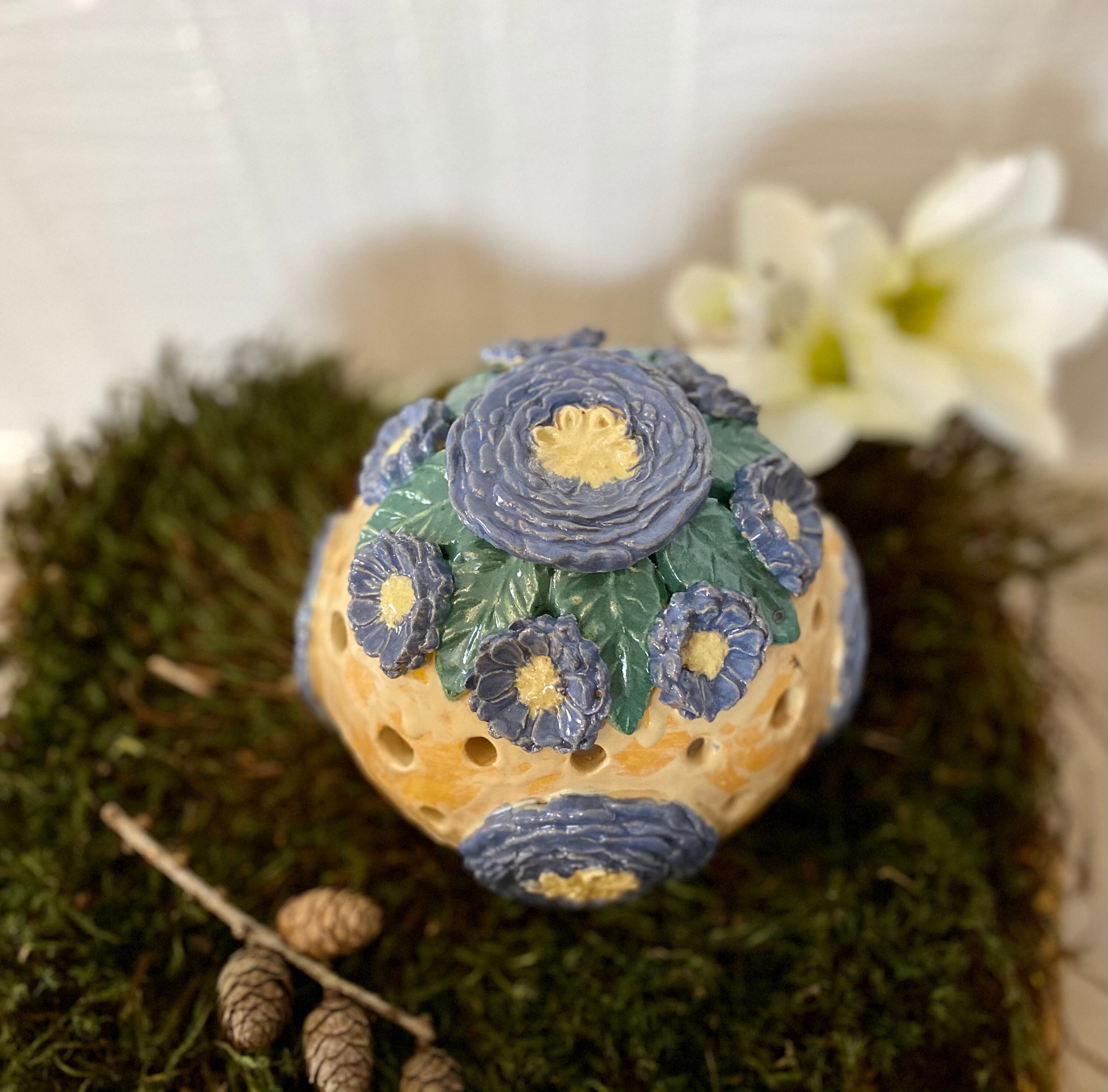 Flower Ball Ceramic Ball Decorative Ball Garden Ball Etsy Singapore