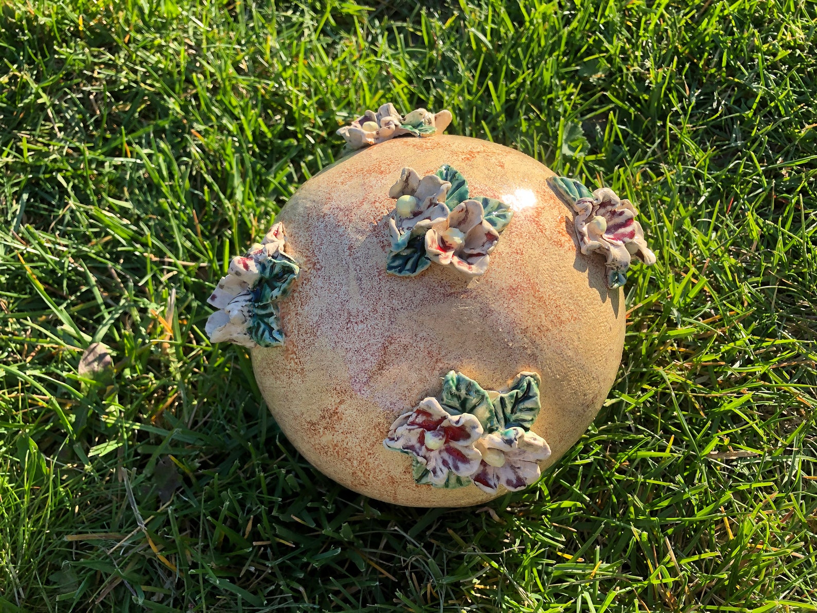 Decorative flower ball ceramic ball garden ball decorative Etsy