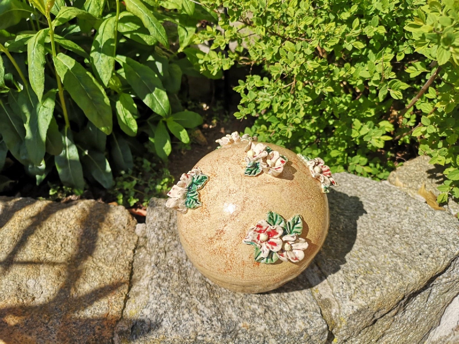 Decorative flower ball ceramic ball garden ball decorative Etsy