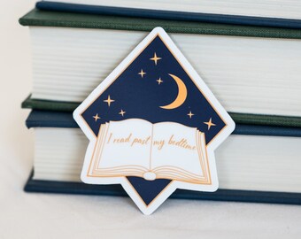 Pegatina "Leo más allá de mi hora de dormir" / Pegatina de libros / Pegatina de libros / Calcomanía de vinilo / Pegatina de vinilo / Pegatina de botella de agua / Pegatina de computadora portátil