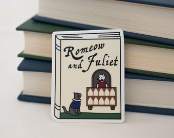 Romeow and Juliet Sticker | Romeo and Juliet Sticker | Shakespeare Sticker, Vinyl Decal, Vinyl Sticker, Water Bottle Sticker, Laptop Sticker