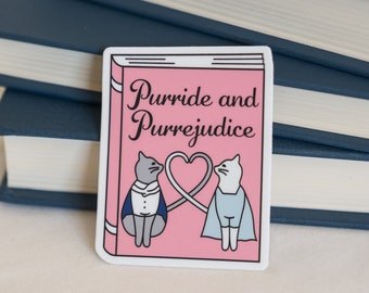 Purride and Purrejudice Sticker / Pride and Prejudice Sticker / Vinyl Decal / Vinyl Sticker / Water Bottle Sticker / Laptop Sticker