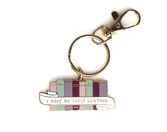 I Have No Shelf Control Keychain | Literary Gift, Bookish Gift, Bookish Keychain, Book Keychain, Book Pun Keychain