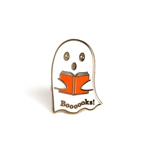 Booooks Enamel Pin | Ghost Enamel Pin | Ghost Books Enamel Pin | Halloween Books Pin | Bookish Halloween Pin | Spooky Books Pin