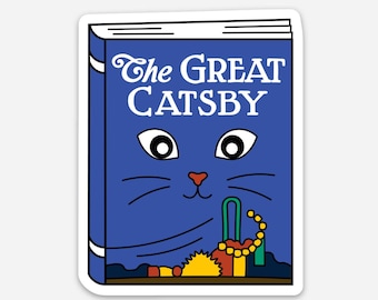 The Great Catsby Aufkleber | The Great Gatsby Aufkleber | Great Gatsby Geschenke, Buchgeschenke, Geschenke für Buchliebhaber, Buchaufkleber