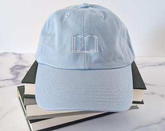 Book Embroidered Hat | Bookish Hat | Book Cap | Book Dad Cap | Book hat