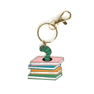 Bookworm Keychain | Literary Gift, Bookish Gift, Bookish Keychain, Book Keychain | Bona Fide Bookworm Keychain
