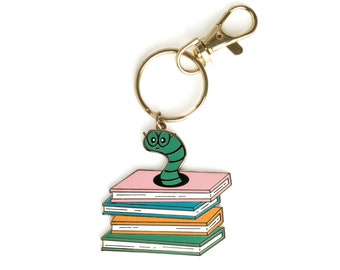 Llavero de ratón de biblioteca / Regalo literario, Regalo de libros, Llavero de libros, Llavero de libros / Llavero de ratón de biblioteca Bona Fide