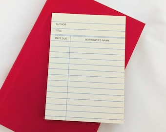 Library Card Notepad | Bookish Notepad | Book Notepad | Book-themed Notepad | Bookish Gift | Gifts for Book Lovers