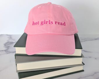 Geborduurde hoed voor meisjes | Leuke leesmuts voor meisjes | Leesgrage hoed | Boekenmuts | Book Dad Cap | Boekhoed