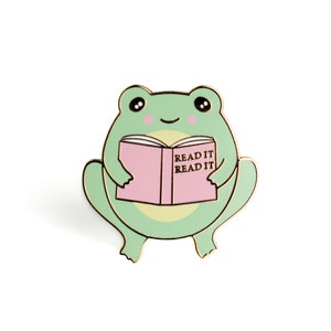 Read It Frog Enamel Pin | Frog Pin | Reading Enamel Pin | Literary Gift, Bookish Gift, Bookish Pin, Book Enamel Pin, Book Pun Enamel Pin