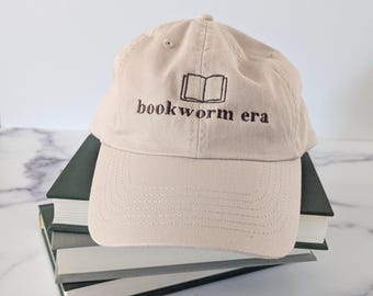 Bookworm Era Embroidered Hat | Bookish Hat | Book Cap | Book Dad Cap | Book Hat