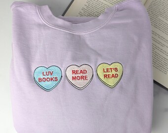Sudadera con conversación sobre libros de Readhearts / Sudadera de San Valentín / Sudadera de San Valentín para amantes de los libros / Regalo de San Valentín para amantes de los libros
