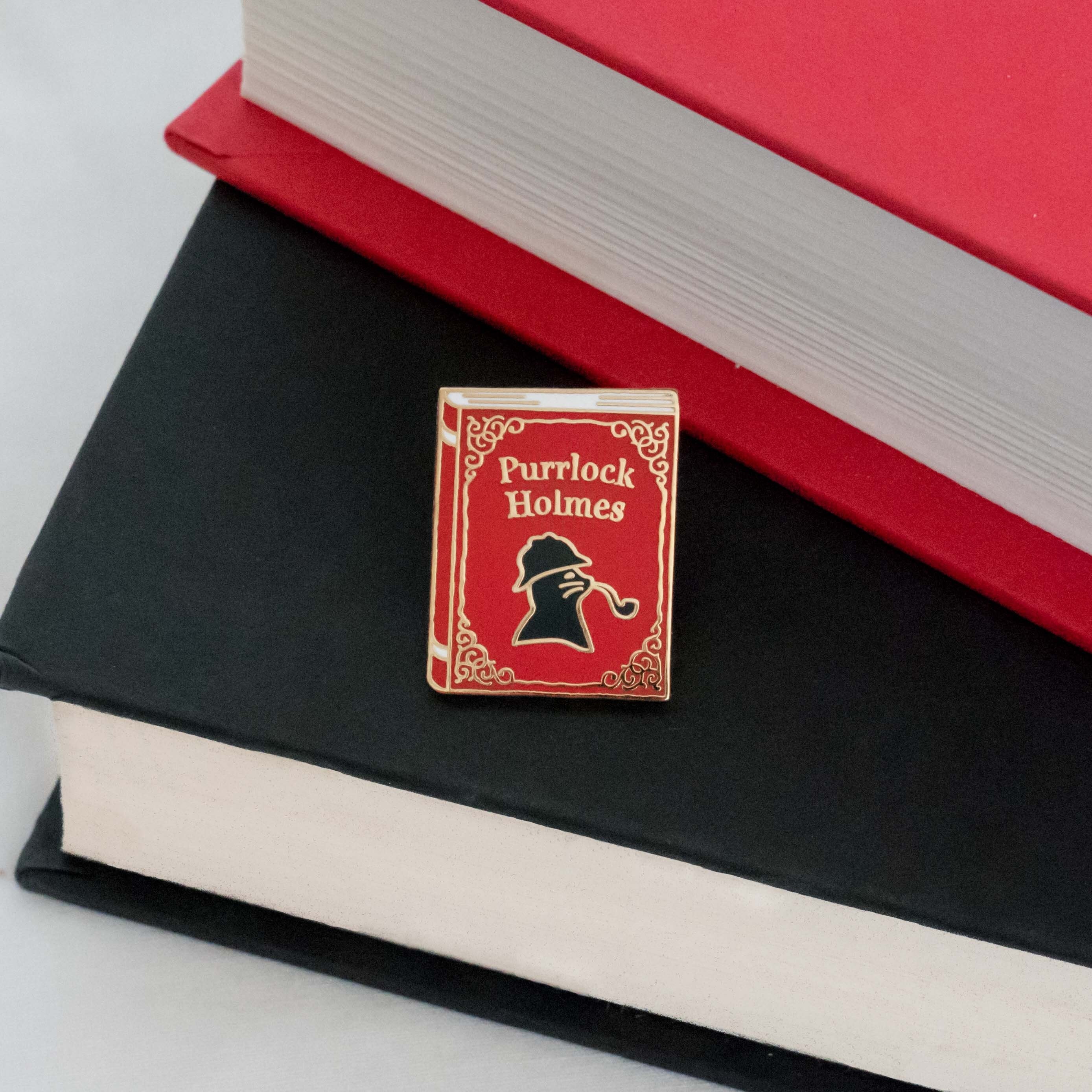 Purrlock Holmes Enamel Pin | Sherlock Holmes Enamel Pin | Sherlock Gifts, Book Gifts, Gifts for Book Lovers, Book Enamel Pin, Cat Enamel Pin