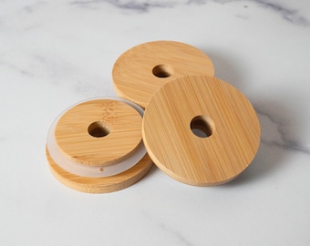 Bamboo Lid | Bamboo Lids for 16 oz. and 20 oz. Cups | Bamboo Lid for Glass Cans