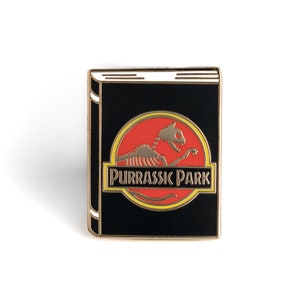 Purrassic Park Enamel Pin | Book Enamel Pin | Bookish Enamel Pin | Book Gifts | Literary Gifts