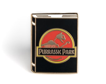 Purrassic Park Enamel Pin | Book Enamel Pin | Bookish Enamel Pin | Book Gifts | Literary Gifts