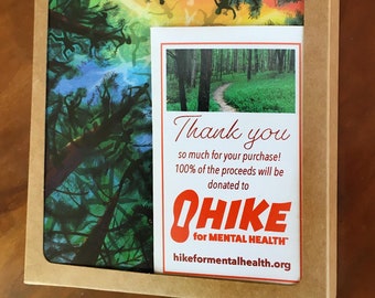 Holiday art card 12-pack, diversity, inclusion, community, rainbow, trees, mental health cause, trail conservancy