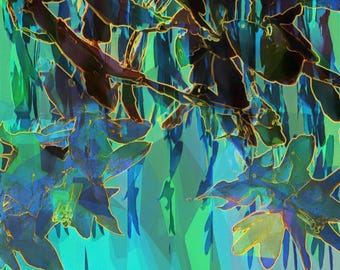 Abstract Nature Art Print: Jewel Tone Fine Art, Matted & Frame-Ready