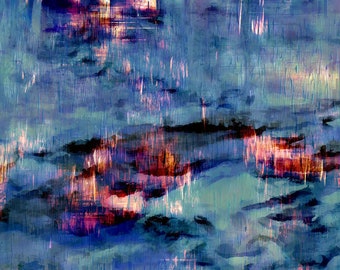 Abstract Art Print: Fire and Ice - Matted & Frame-Ready
