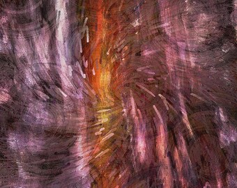 Abstract Art Print: Fiery Glow, Textural, Frame-Ready