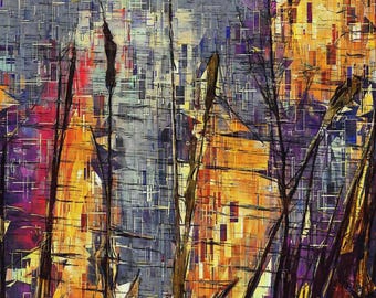 Fiery abstract canvas art print for contemplating these troubled times on Earth