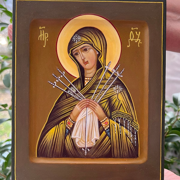Icon Mary Mother of God, Our Lady with Seven Arrows