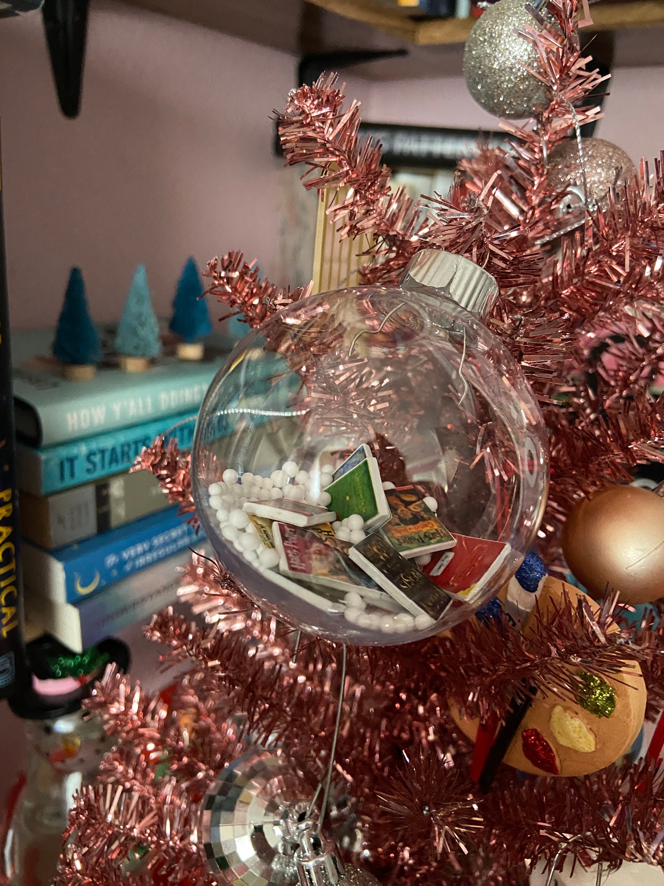 Harry Potter Christmas Ornament Set/2 Large 4” Glitter Ornaments HP