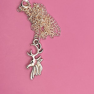 Silver stag necklace, Christmas jewellery, Deer lover gift