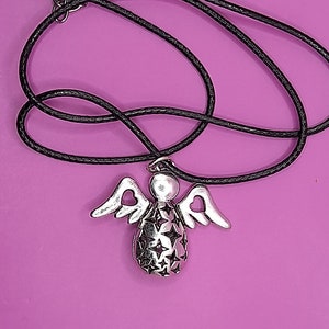 Christmas angel necklace, Large silver statement jewellery