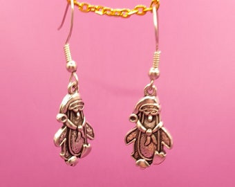 Silver Penguin Earrings: Animal Jewelry Gift