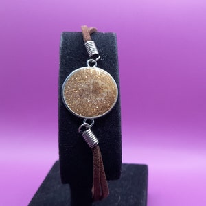 Brown, copper and beige resin bracelet, Men&#39;s jewellery,  Bezel bracelet