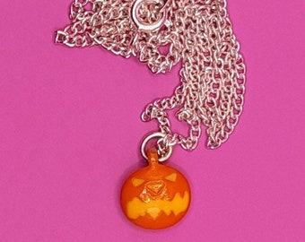Pumpkin necklace, Halloween necklace, Gothic jewellery