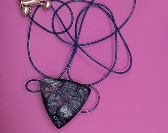 Triangle bead necklace, Simple blue beaded jewellery