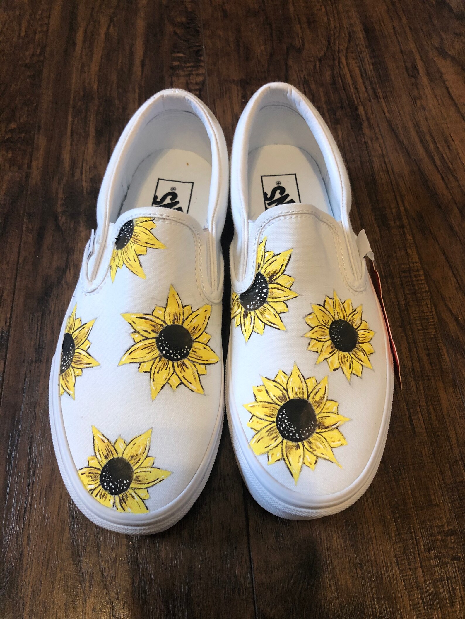 Custom White Slip on Vans Etsy