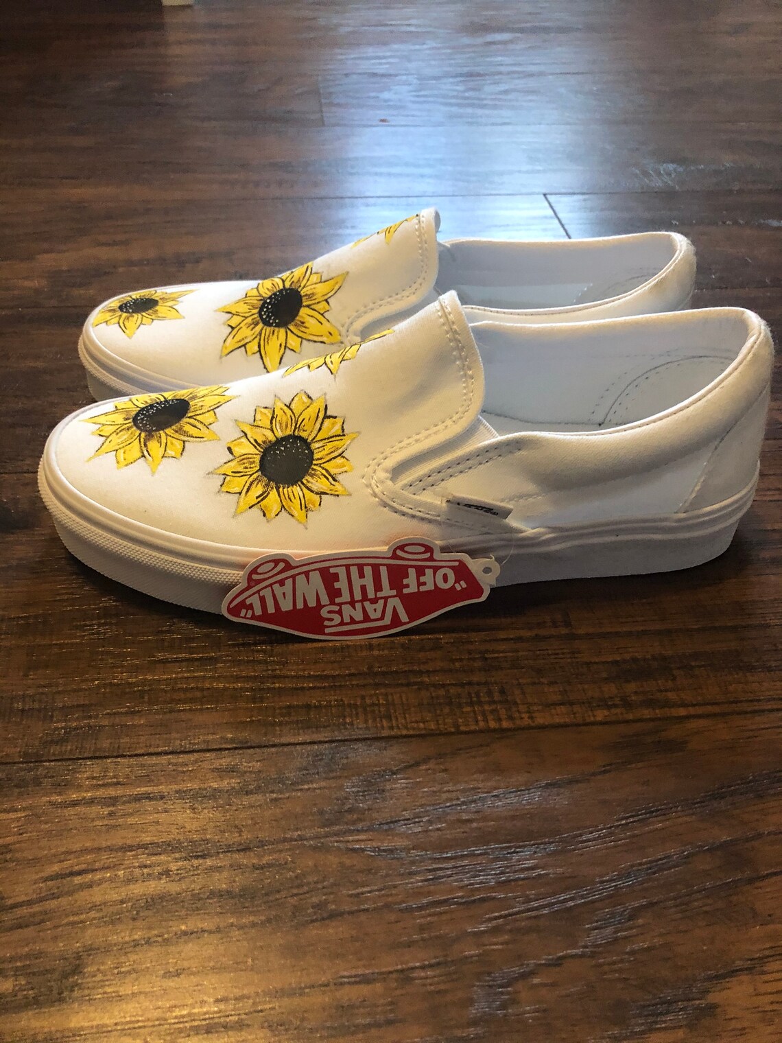 Custom White Slip on Vans Etsy