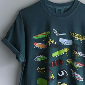Leaf & Tree Hoppers Comfort Colors® Cotton T-Shirt: Nature illustrated graphic adult unisex tee S-4XL Entomology insect bug scientific