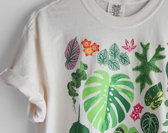 Camiseta de algodón Houseplant Comfort Colors®: Camiseta unisex para adultos con gráficos ilustrados de la naturaleza, tallas S-4XL, para plantas de interior, jardineros de interior, invernaderos y aroides.