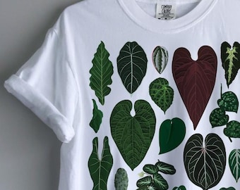 Dunkle Zimmerpflanze Comfort Colors Baumwolle T-Shirt: Natur illustrierte Grafik Erwachsene unisex Shirt S-4XL Zimmerpflanze Gärtner Gewächshaus Aroid