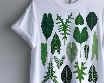 Alocasia Comfort Colors® Cotton T-Shirt: Nature illustrated graphic adult unisex tee S-4XL Houseplant indoor gardener greenhouse aroid