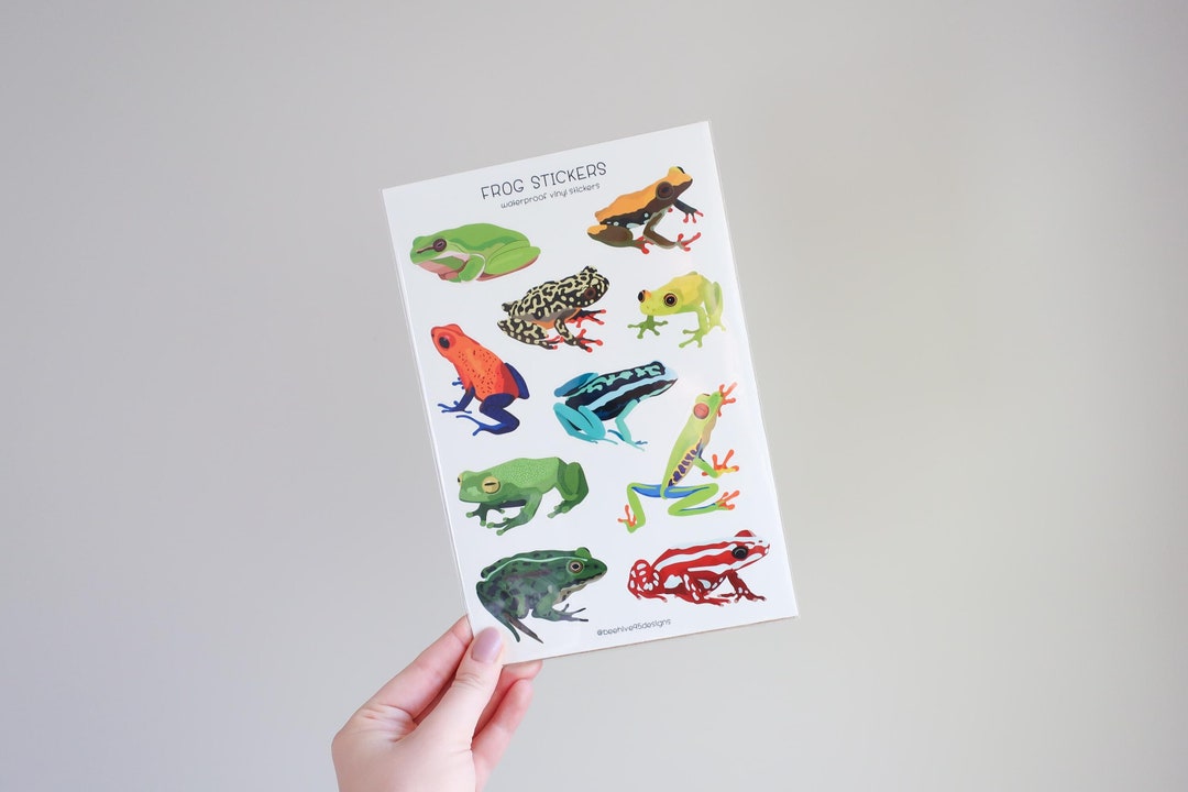 Frog Amphibian Vinyl Sticker Sheets | Waterproof Weatherproof | Laptop ...