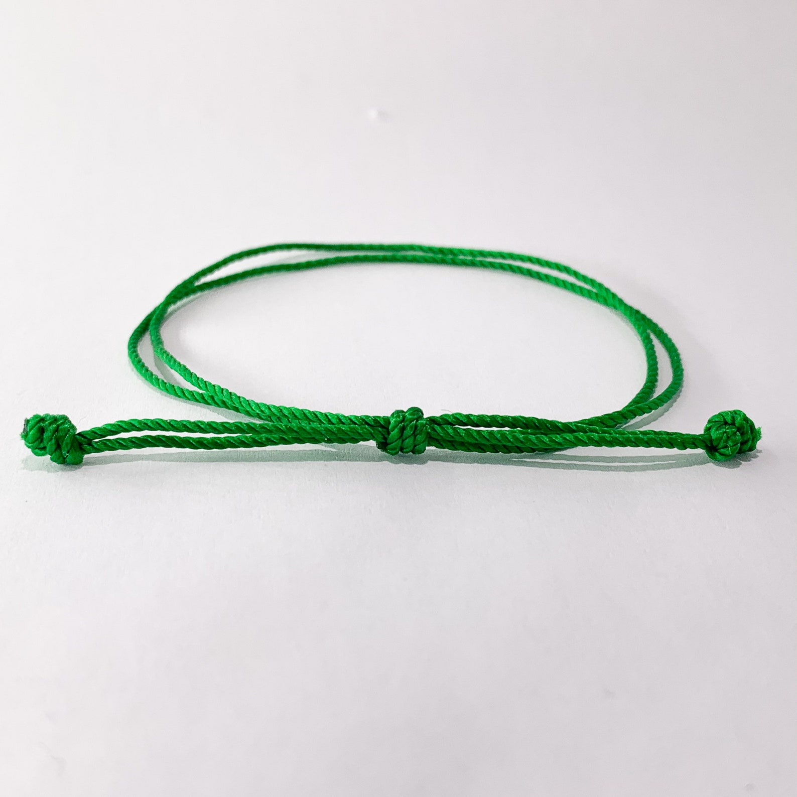 Green string bracelet minimalist gift intention bracelet | Etsy