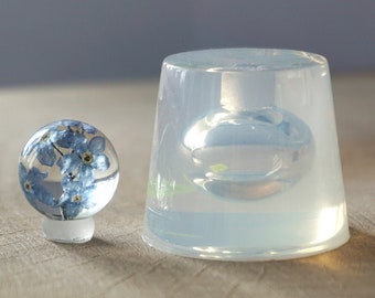 16mm Clear Silicone Sphere Mold: Resin Casting, deep Filling Hole