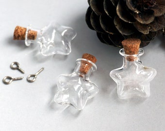 Vials /& Cork Stopper Decorative Storage Pendant 350 x Miniature Glass Bottles